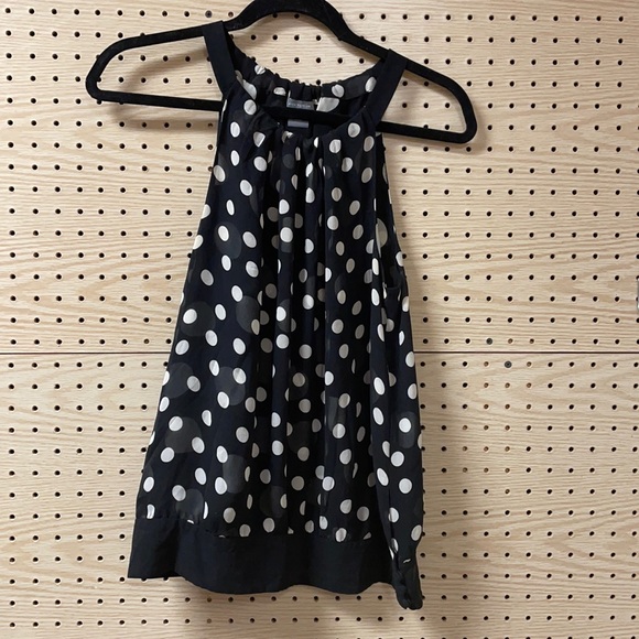 Ann Taylor Tops - Ann Taylor Black and White Polka Dot Blouse Top